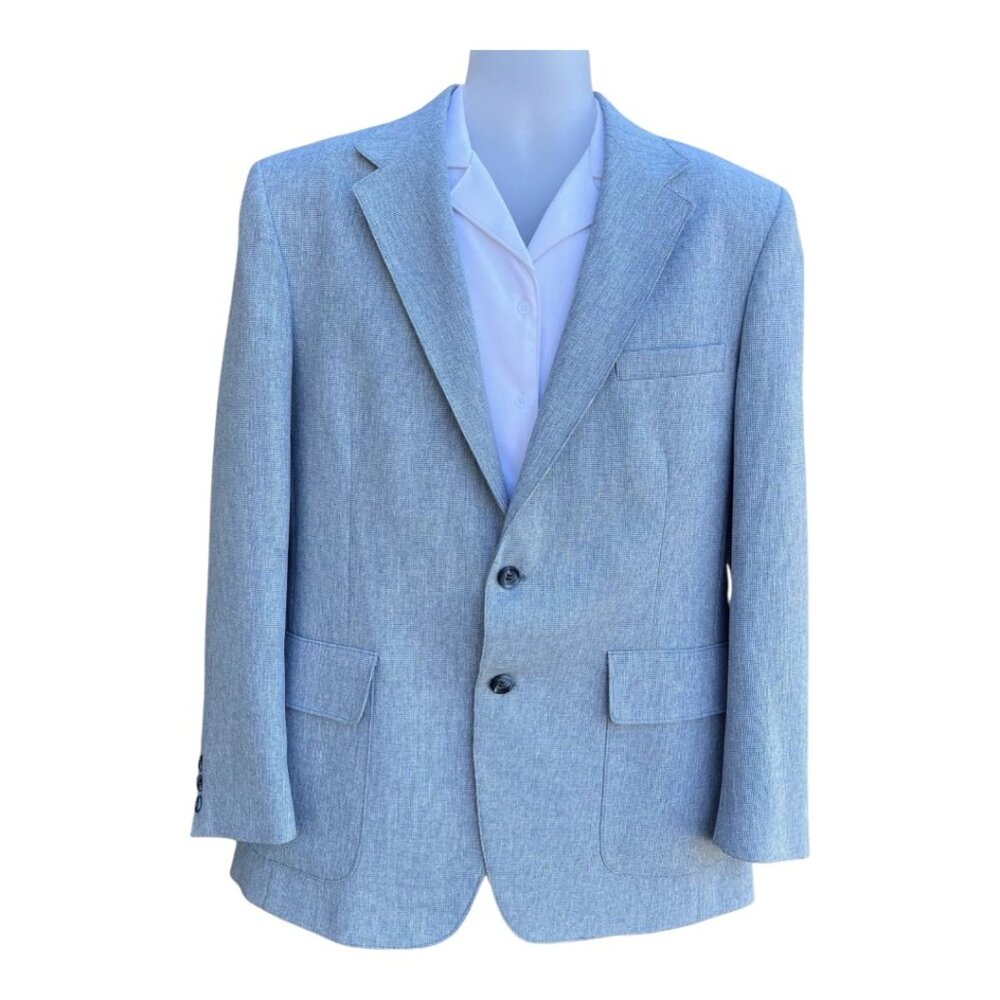 Vintage Action Master Blue Textured Sport Coat Blazer Men’s 42R USA